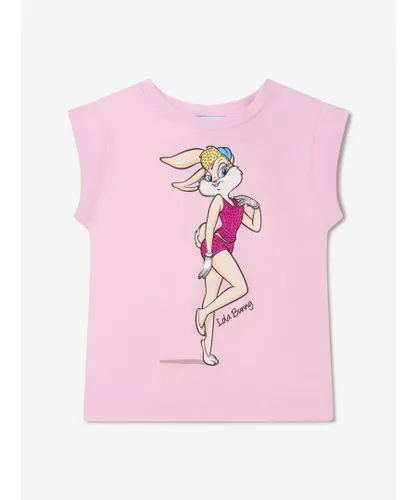 Monnalisa Girls Cotton Lola Bunny Maxi T-Shirt - Pink