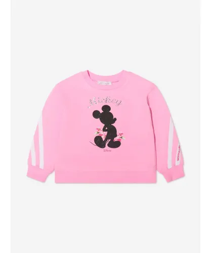 Monnalisa Girls Mickey Mouse Sweatshirt - Pink