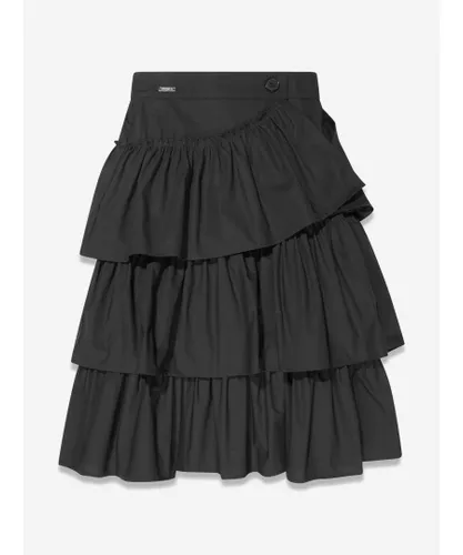 Monnalisa Girls Ruffled Maxi Skirt in Black