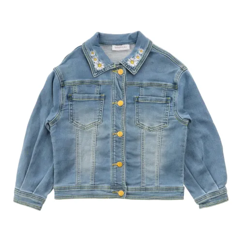 Monnalisa , Kids Jeans Jacket - Regular Fit - Blue ,Blue female, Sizes: