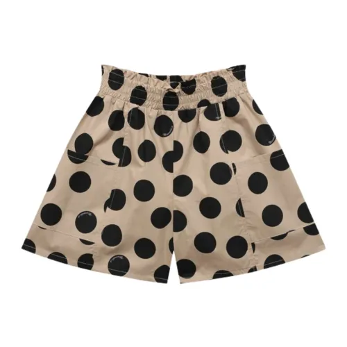 Monnalisa , Kids Shorts in Beige/Black Polka Dot Print ,Beige female, Sizes: