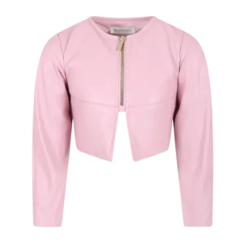 Monnalisa , Pink Cropped Coat ,Pink female, Sizes:
