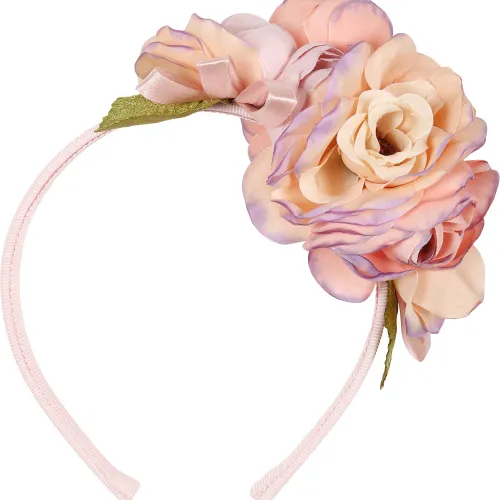 Monnalisa , Pink Flower Hairband ,Pink female, Sizes: ONE