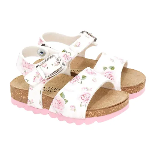 Monnalisa , White Floral Sandals for Kids ,White female, Sizes: