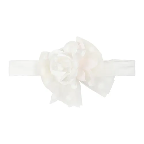 Monnalisa , White Flower and Polka Dot Headband ,White female, Sizes: