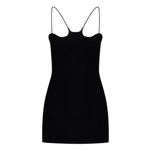 Monot , Black Spaghetti Strap Dress ,Black female, Sizes: