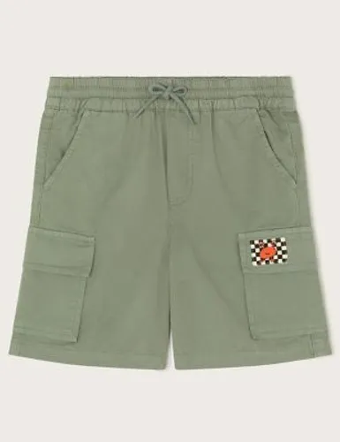 Monsoon Boys Pure Cotton Cargo Shorts (3-13 Yrs) - 8y - Khaki, Khaki