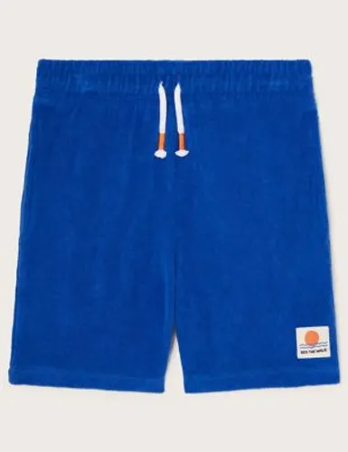 Monsoon Boys Pure Cotton Towelling Shorts (3-13 Yrs) - 3-4 Y - Blue, Blue