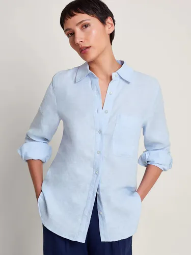 Monsoon Charlie Linen Shirt, Blue - Blue - Female