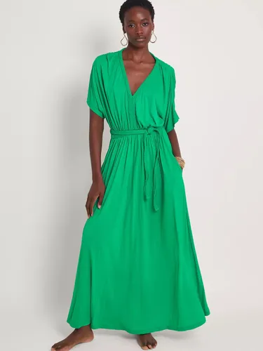 Monsoon Everly Maxi Jersey Dress, Green - Green - Female