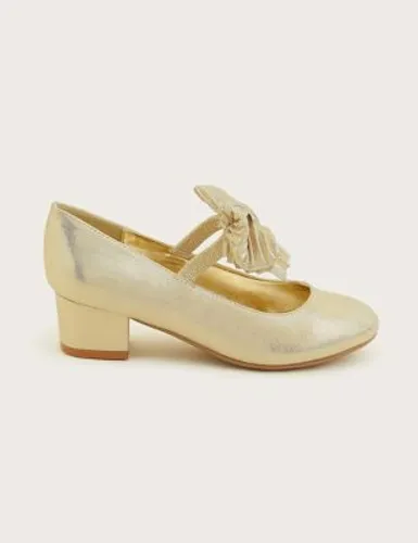 Monsoon Girls Bow Pumps (7 Small - 4 Large) - Gold, Gold