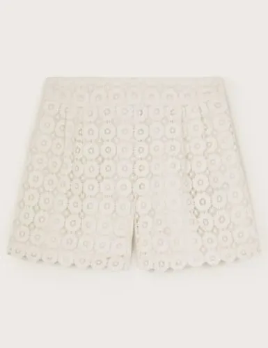 Monsoon Girls Lace Shorts (3-15 Yrs) - 3-4 Y - Ivory, Ivory