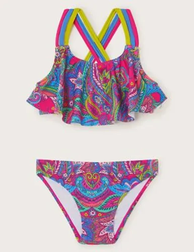 Monsoon Girls Paisley Frill Bikini (3-13 Yrs) - 9-10Y - Pink, Pink