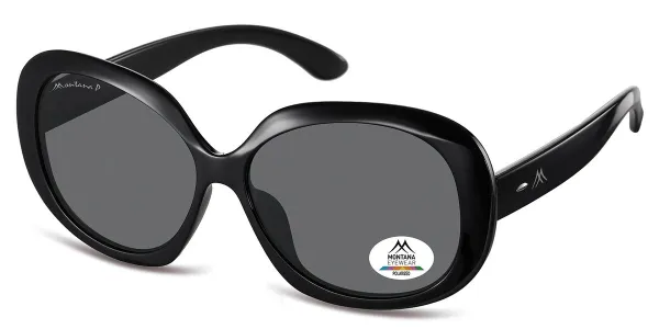Montana Eyewear MP63 Polarized MP63 Women's Sunglasses Black Size 60