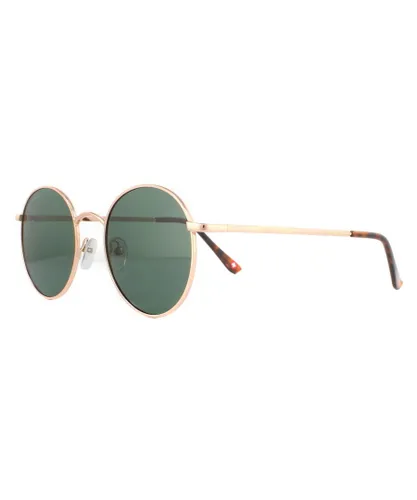 Montana Round Unisex Pink Gold G15 Green Polarized Sunglasses Metal - One