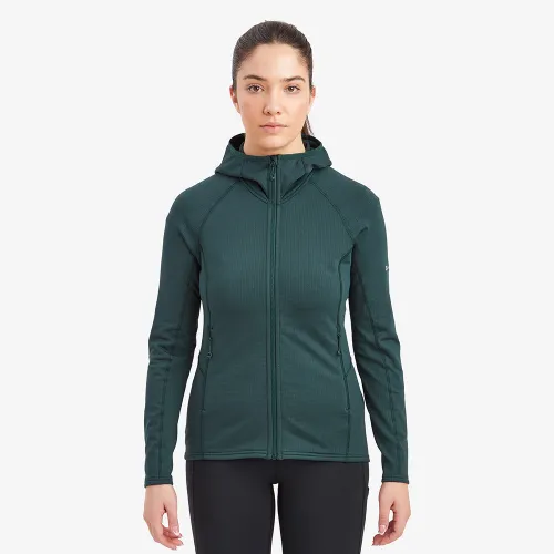 Montane Womens Protium Hooded Full Zip Fleece Jacket (Deep Forest)
