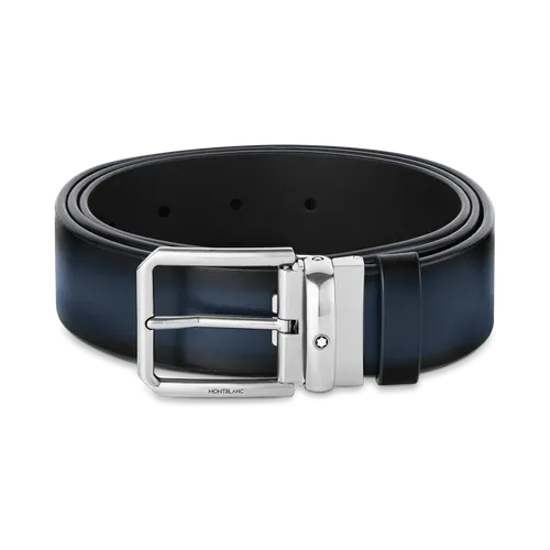 Montblanc 35mm Leather Pin Buckle Belt Blue D