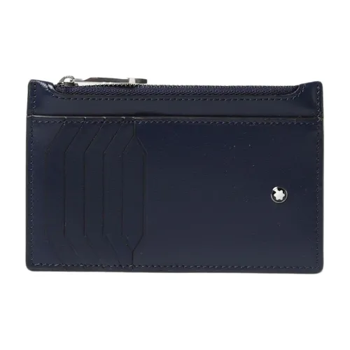 Montblanc , Ink Blue Card Holder with Zip ,Blue male, Sizes: ONE SIZE