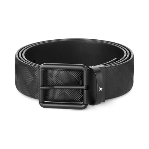 Montblanc Printed Black/Plain Black 35 mm Reversible Leather Belt