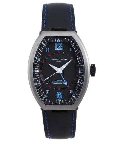 Montres de Luxe : mens estremo black watch Leather - One Size