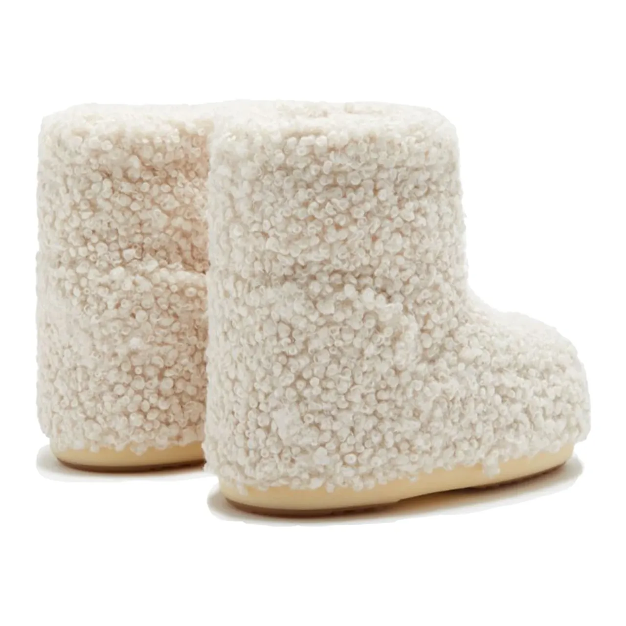 Moon Boot , Faux Curly Boots in Creme ,Beige female, Sizes: