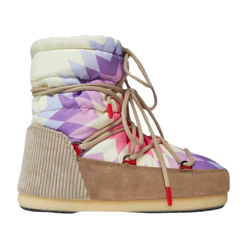 Moon Boot , Flat MultiColour Kaleidoscope Graphic Shoes ,Multicolor female, Sizes: