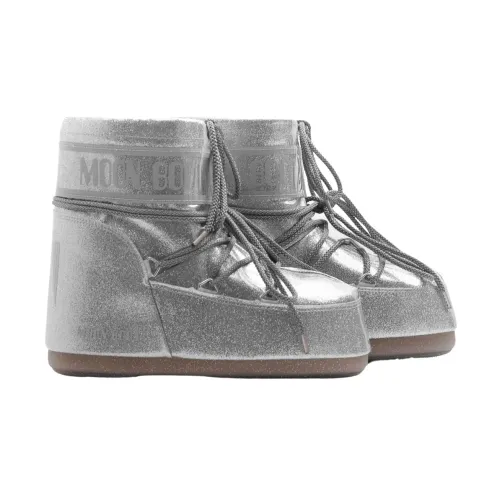 Moon Boot , Glitter Snow Boots with Warm Lining ,Gray female, Sizes: