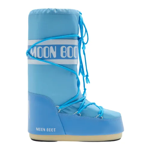 Moon Boot , High Iconic Nylon Boots - Alaskan Blue ,Blue female, Sizes: