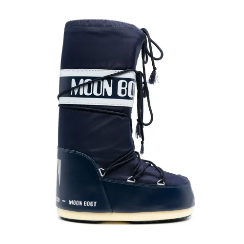 Moon Boot , High Snow Boots with Logo Print ,Blue female, Sizes: