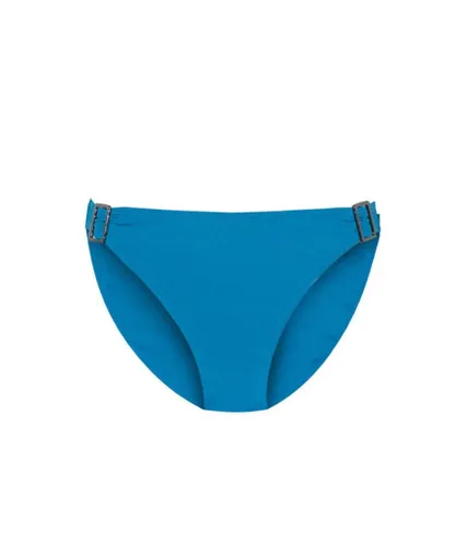Moontide Womens Contours Trim Bikini Brief - Blue Polyamide