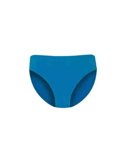 Moontide Womens Mid Rise Bikini Brief - Blue Polyamide