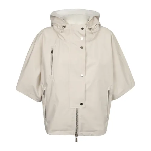 Moorer , lightweight short-sleeved hooded jacket ,White female, Sizes: