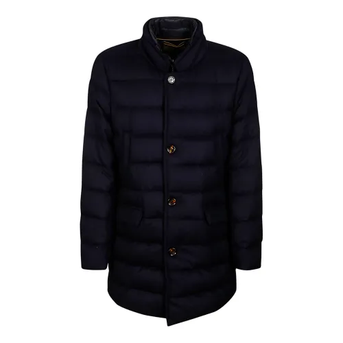 Moorer , Quilted Wool Cashmere Coat ,Blue male, Sizes: