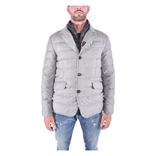 Moorer , Wool and Feather Nomos Jacket ,Gray male, Sizes:
