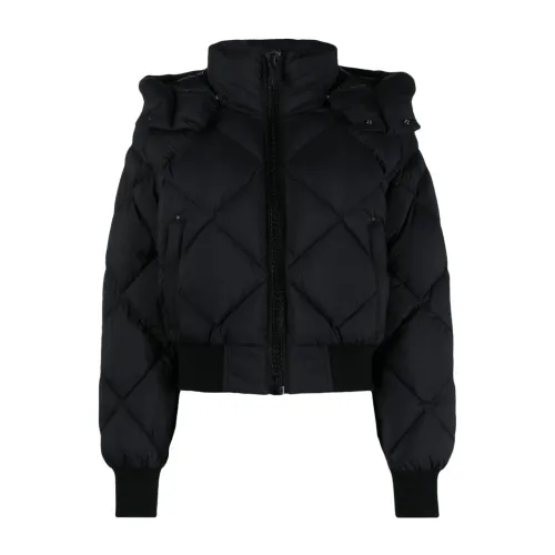 Moose Knuckles , Black Diamond-Quilted Hooded Puffer Jacket ,Black female, Sizes: