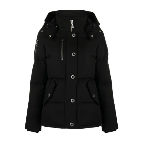 Moose Knuckles , Black Down Jacket with Detachable Hood ,Black female, Sizes: