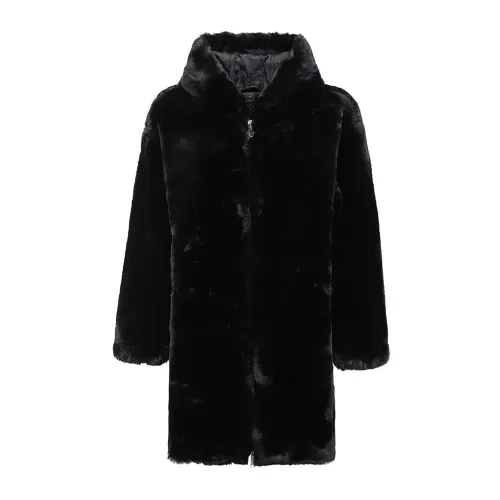 Moose Knuckles , Black Hooded Jackets & Coats ,Black female, Sizes: