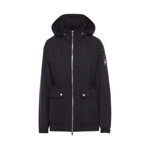Moose Knuckles , Black Jacket with Concealed Hood ,Black female, Sizes: