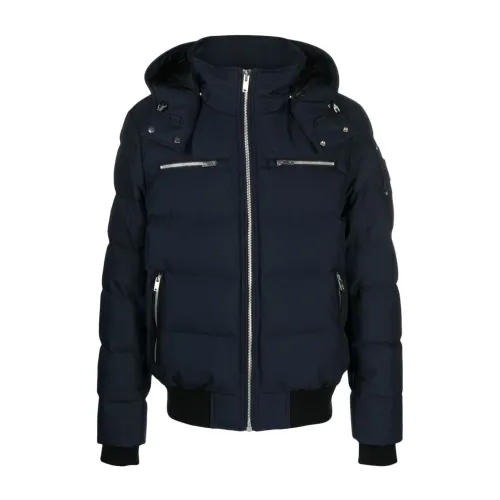 Moose Knuckles , Blue Padded Zip-Up Coat ,Blue male, Sizes: