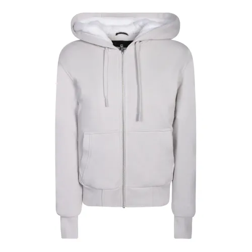 Moose Knuckles , Light Grey Hooded Jacket with Ribbed Details ,Gray female, Sizes: