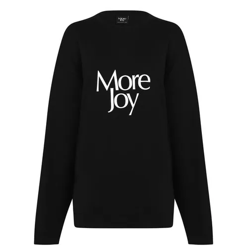MORE JOY Slogan Print Sweatshirt - Black
