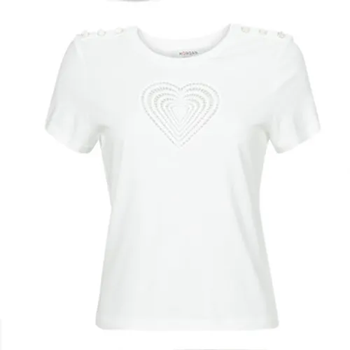 Morgan  DISTRI  women's T shirt in White