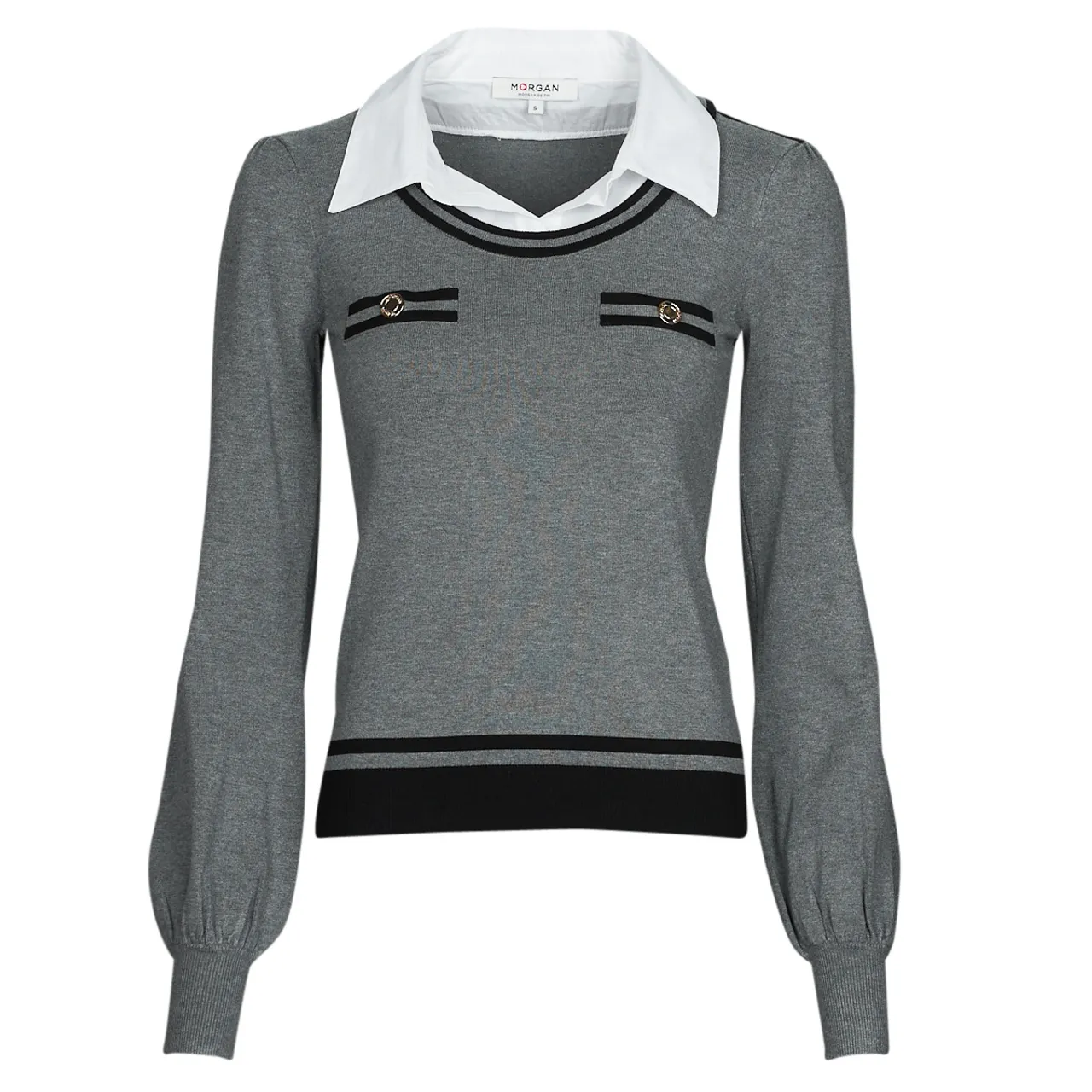 Morgan  MACAO  women's Sweater in Grey