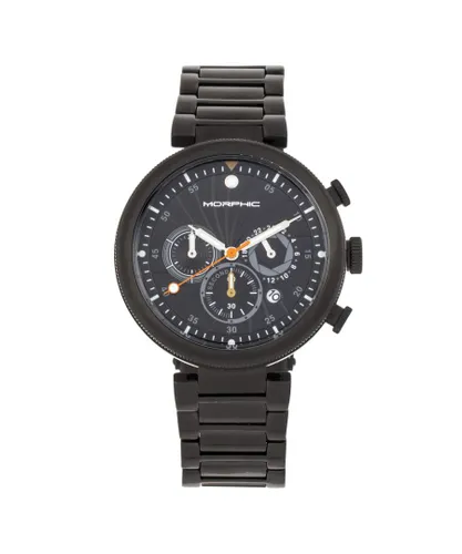 Morphic Mens M87 Series Chronograph Bracelet Watch w/Date - Black Stainless Steel - One Size