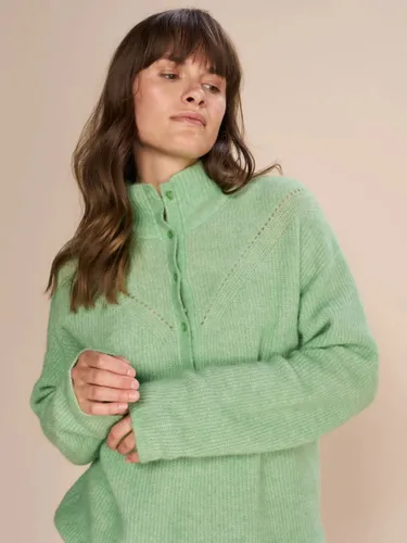 MOS MOSH Bryna Soft Wool Blend Funnel Neck Jumper - Zephyr Green - Female