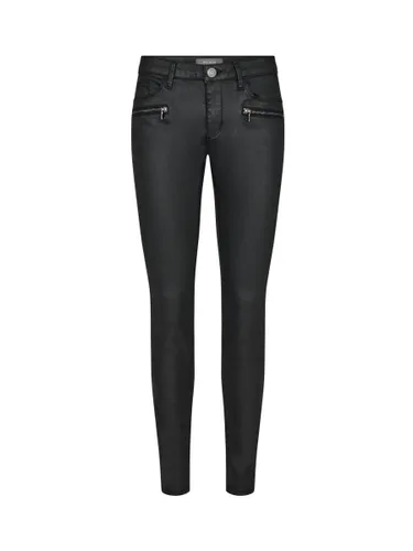 MOS MOSH Charlie Coated Zip Detail Slim Jean, Black - Black - Female