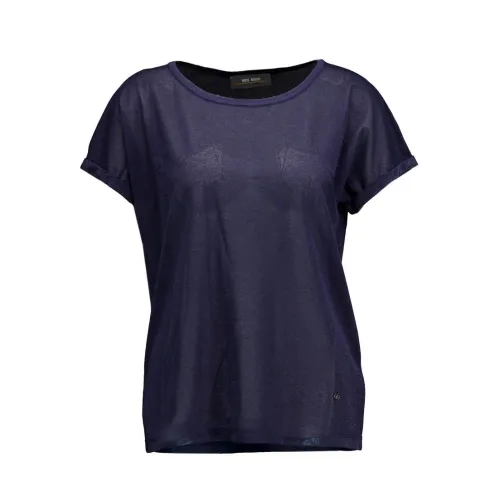 MOS Mosh , Glitter Effect Dark Blue T-Shirt for Women ,Blue female, Sizes: