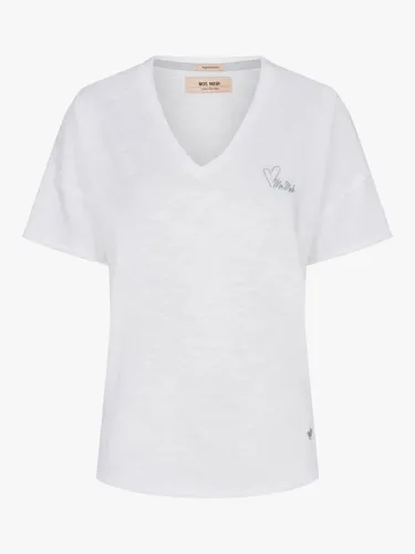 MOS MOSH Glory V-Neck T-Shirt - White - Female