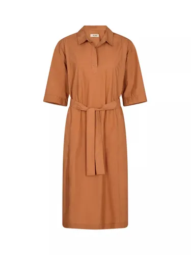 MOS MOSH Meli Cotton Short Sleeve Dress, Brown - Brown - Female