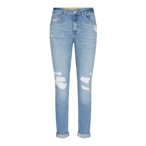 MOS Mosh , Scratch Skinny Jeans with Regular Fit and Mid-Rise Waist ,Blue female, Sizes:
